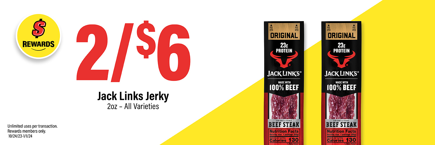 2/$6 Jack Links Jerky